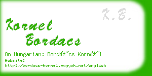 kornel bordacs business card